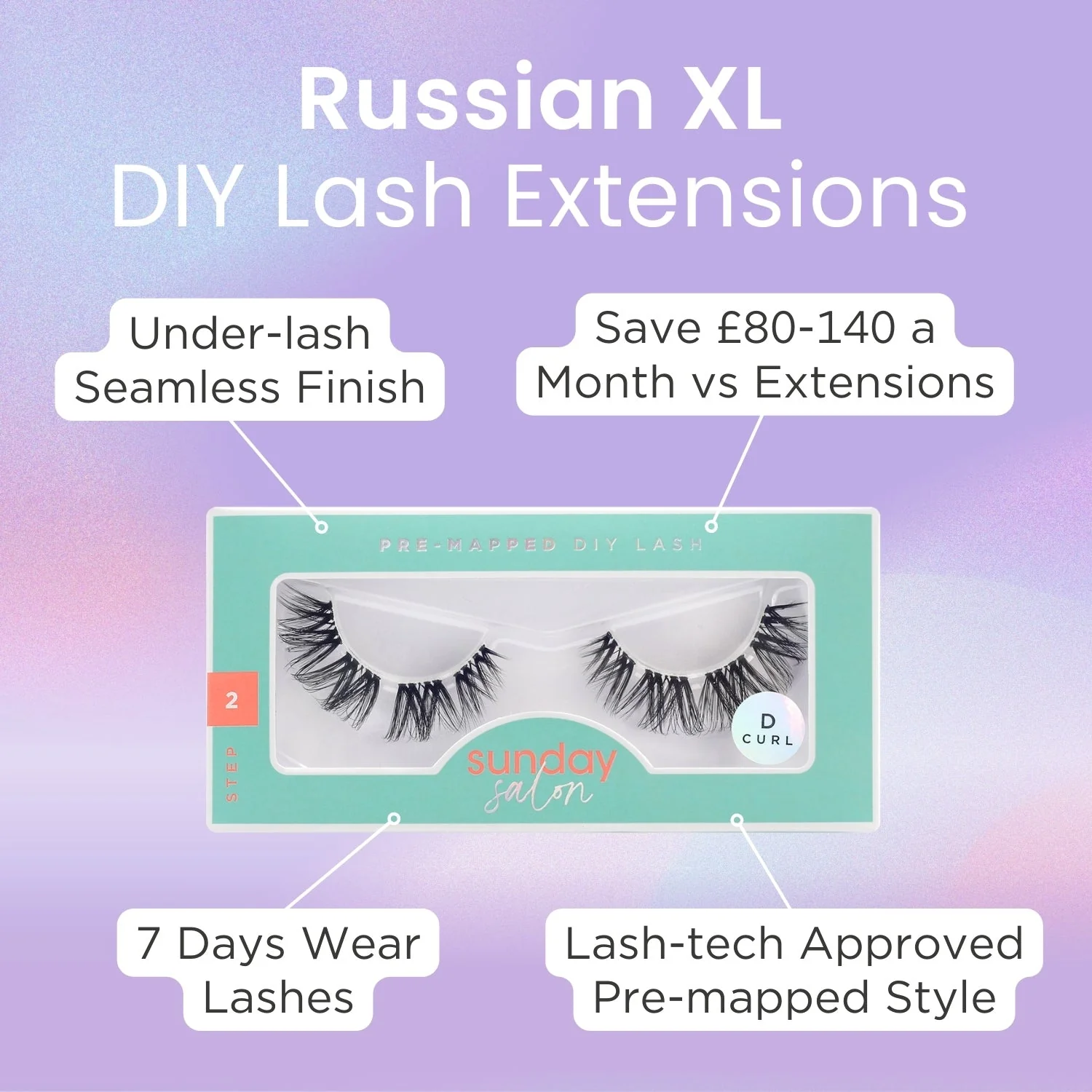 Russian XL Pre-mapped Cluster Lashes - Image 3